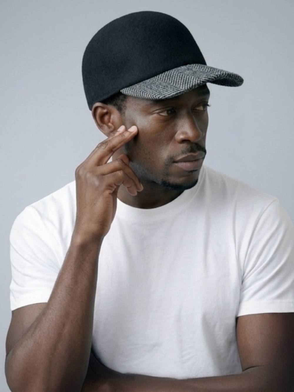 Black and Gray Herringbone Cap - Picture 8 of 8